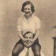 1926. Starlet Joan on the shoulders of Karl Dane on the MGM lot.