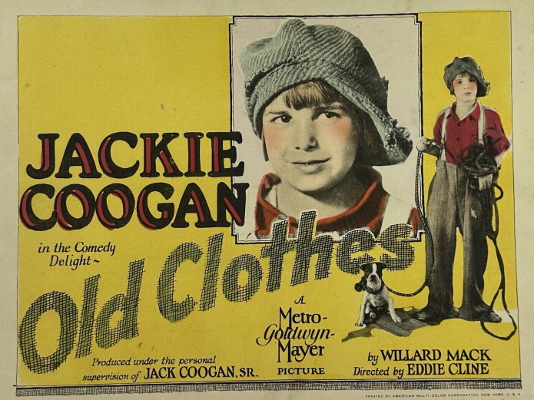 Title lobby card for 'Old Clothes.'