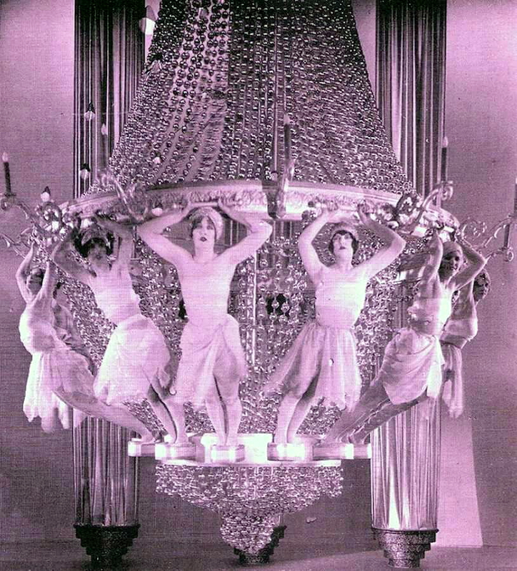 1925. 'Pretty Ladies.' Human Chandelier, with Joan at far left.