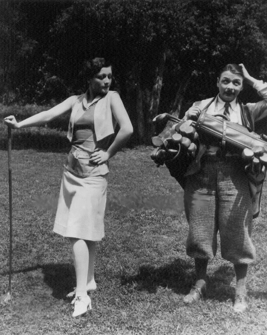 1927. On the set of 'Spring Fever.'