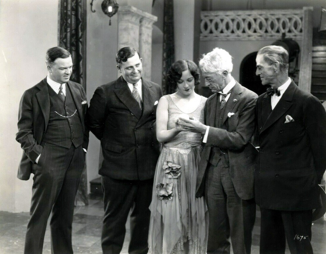 1927. On the set of 'The Taxi Dancer' with Baseball Commissioner Kenesaw Landis.