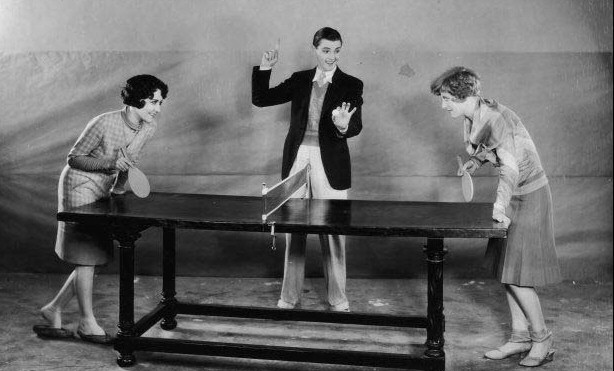 Publicity shot for 'Our Dancing Daughters.' Joan with Dorothy Sebastian and co-star/ref Eddie Quillan.