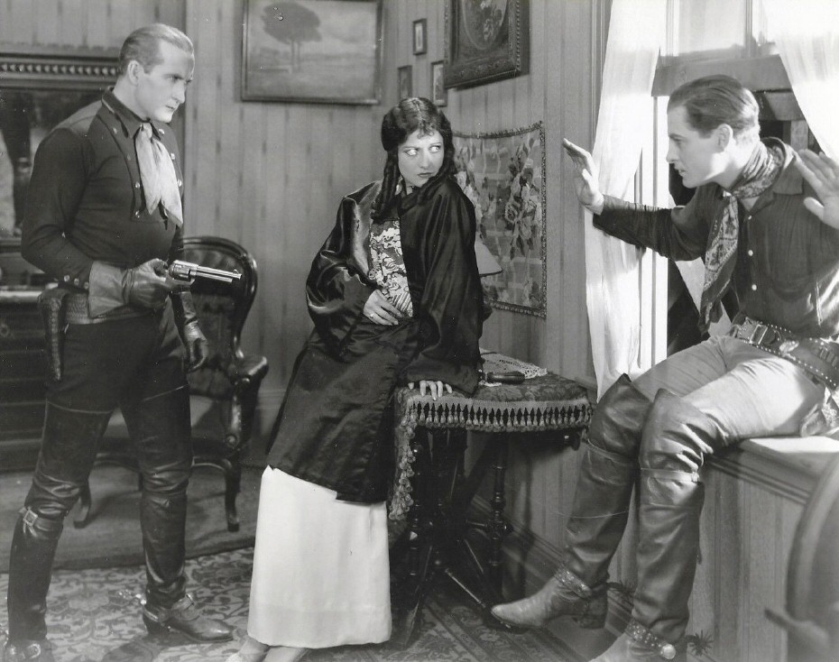 1928. 'Law of the Range.' With Tim McCoy (left) and Rex Lease.