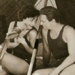 8/22/29 at Catalina Beach with Doug Fairbanks, Jr. Shot by Nickolas Muray.