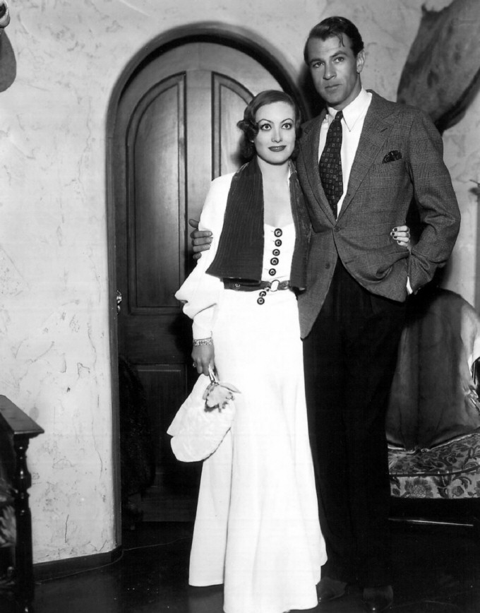 Late 1932, with Gary Cooper.