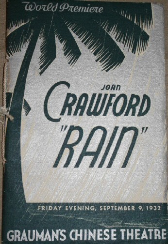 Program from Grauman's World Premiere of 'Rain.' Click to see more pages from the program.