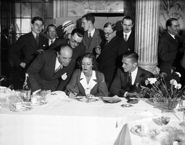 July 1932. With husband Doug Fairbanks, Jr., in London.