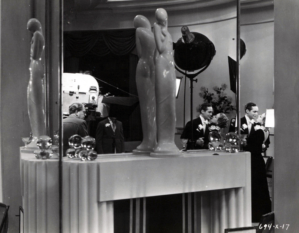 1933. 'Dancing Lady.' Shooting a scene with Franchot Tone.