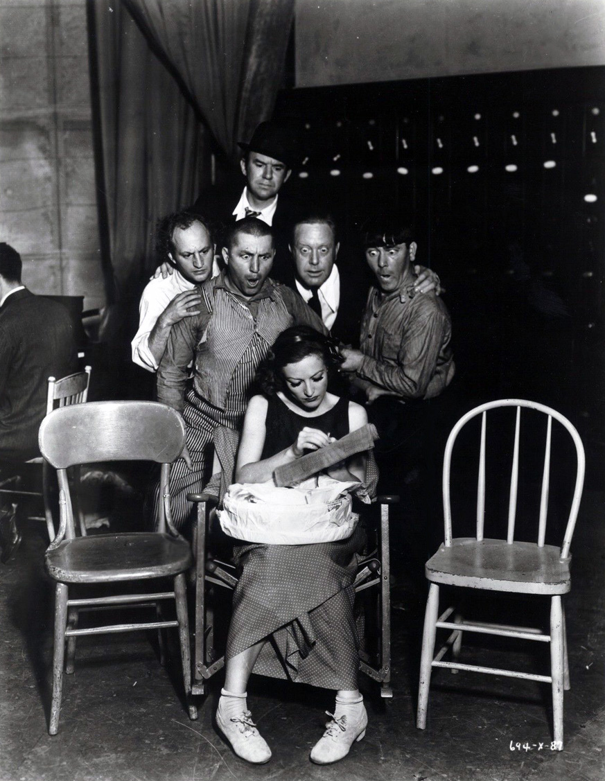 1933. On the set of 'Dancing Lady' with Ted Healy and His Stooges.
