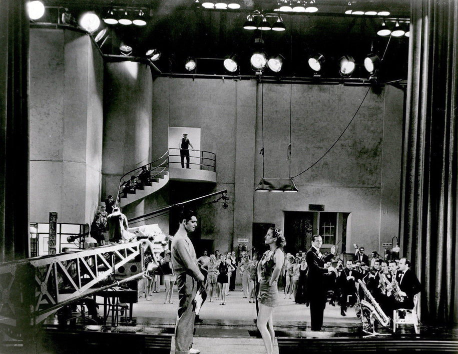 1933. On the set of 'Dancing Lady' with Clark Gable.