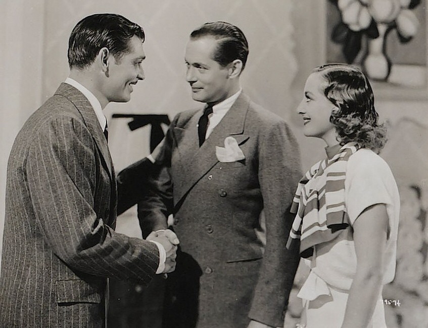 1934. 'Forsaking All Others.' With Clark Gable and Robert Montgomery.