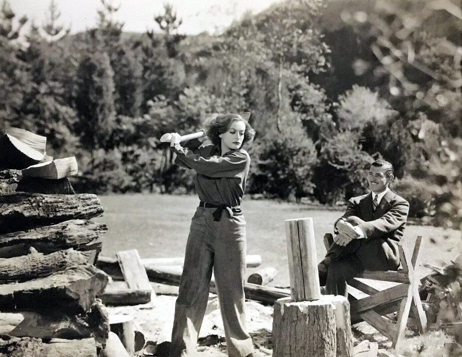 1934. On the set of 'Forsaking All Others' with Clark Gable.