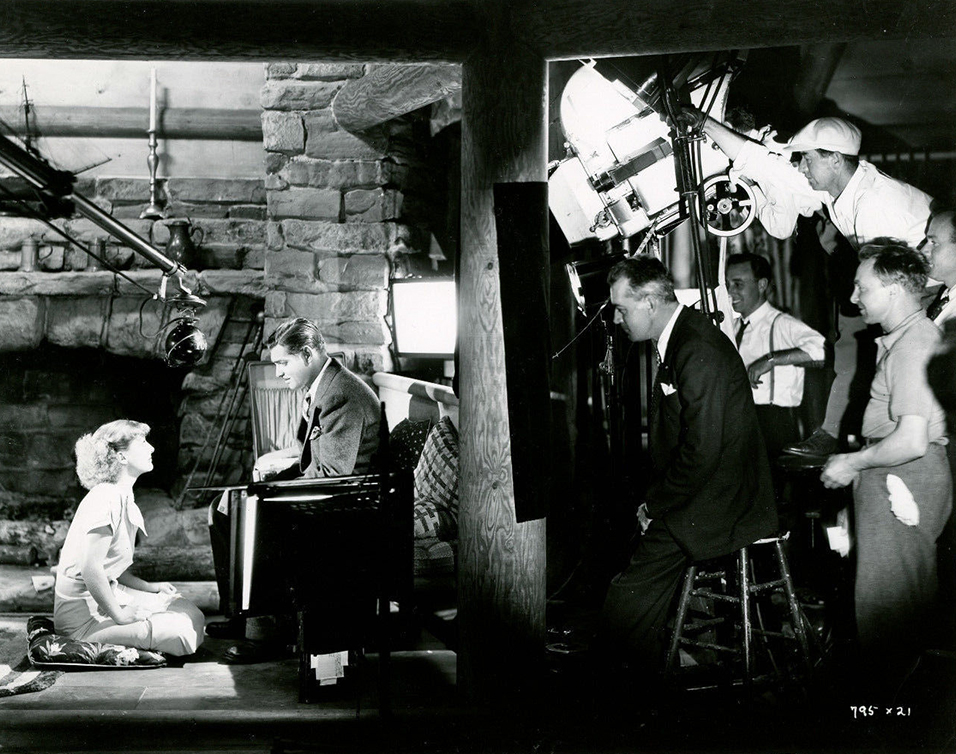 1934. On the set of 'Forsaking All Others.'