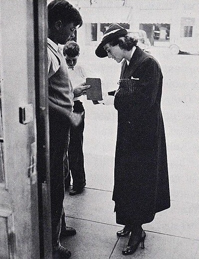 1935. At Grand Central Station in NYC.