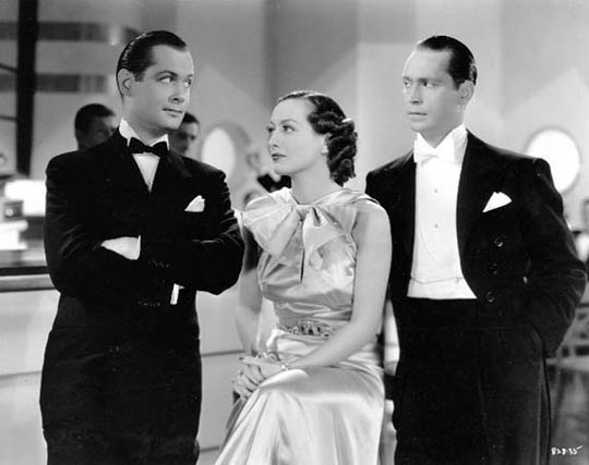 With Robert Montgomery, left, and Franchot Tone.