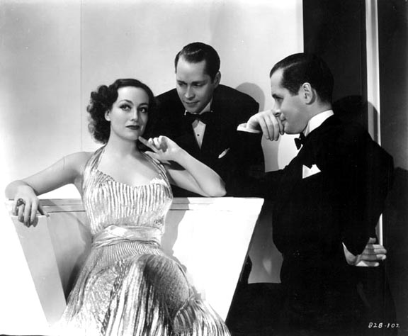 With Franchot Tone, center, and Robert Montgomery.