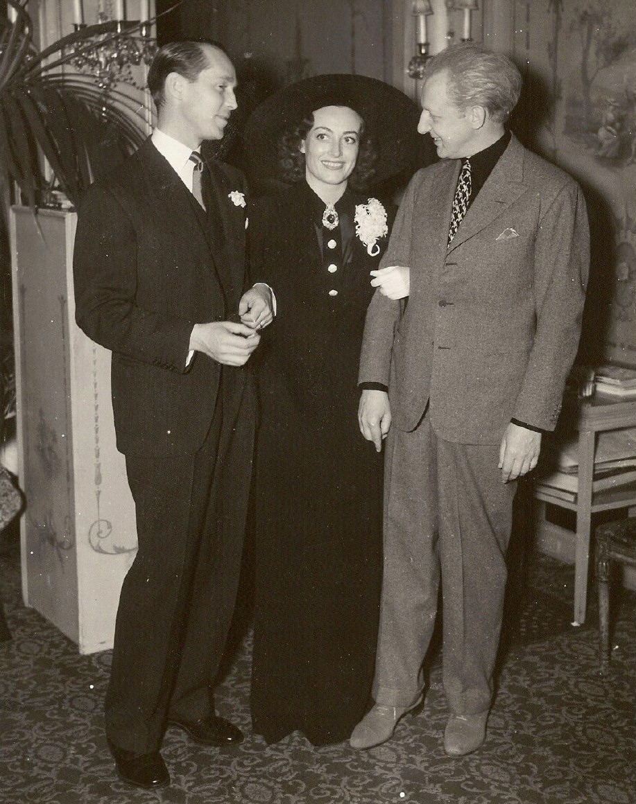 March 1936 at LA's Ambassador Hotel with Franchot Tone and conductor Leopold Stokowski.