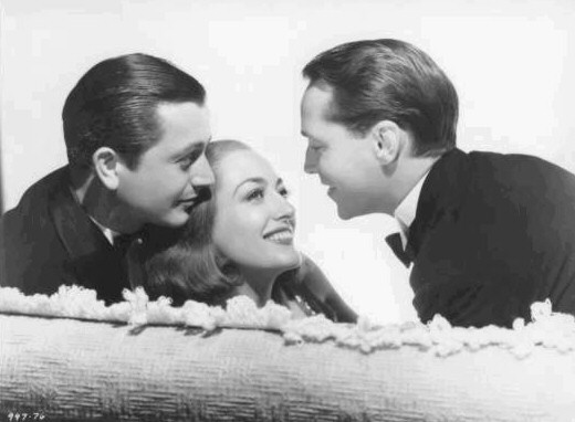 With Robert Young, left, and Franchot Tone.