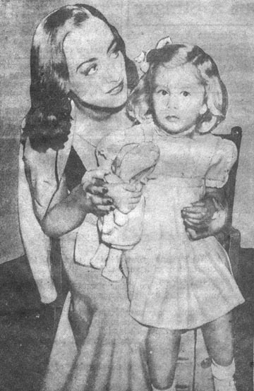 1937. On the 'Bride' set with niece Joan LeSueur.