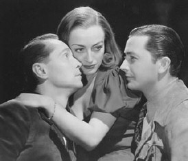 With husband Franchot Tone (left) and Robert Young in 1937's 'The Bride Wore Red.'