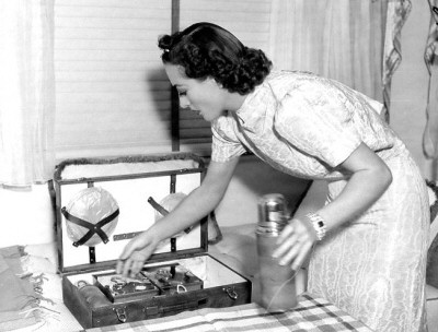 1937. In her dressing room on the set of 'Mrs. Cheyney.'