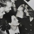 1937. At a Halloween party with Robert Taylor, Franchot Tone, and Barbara Stanwyck.