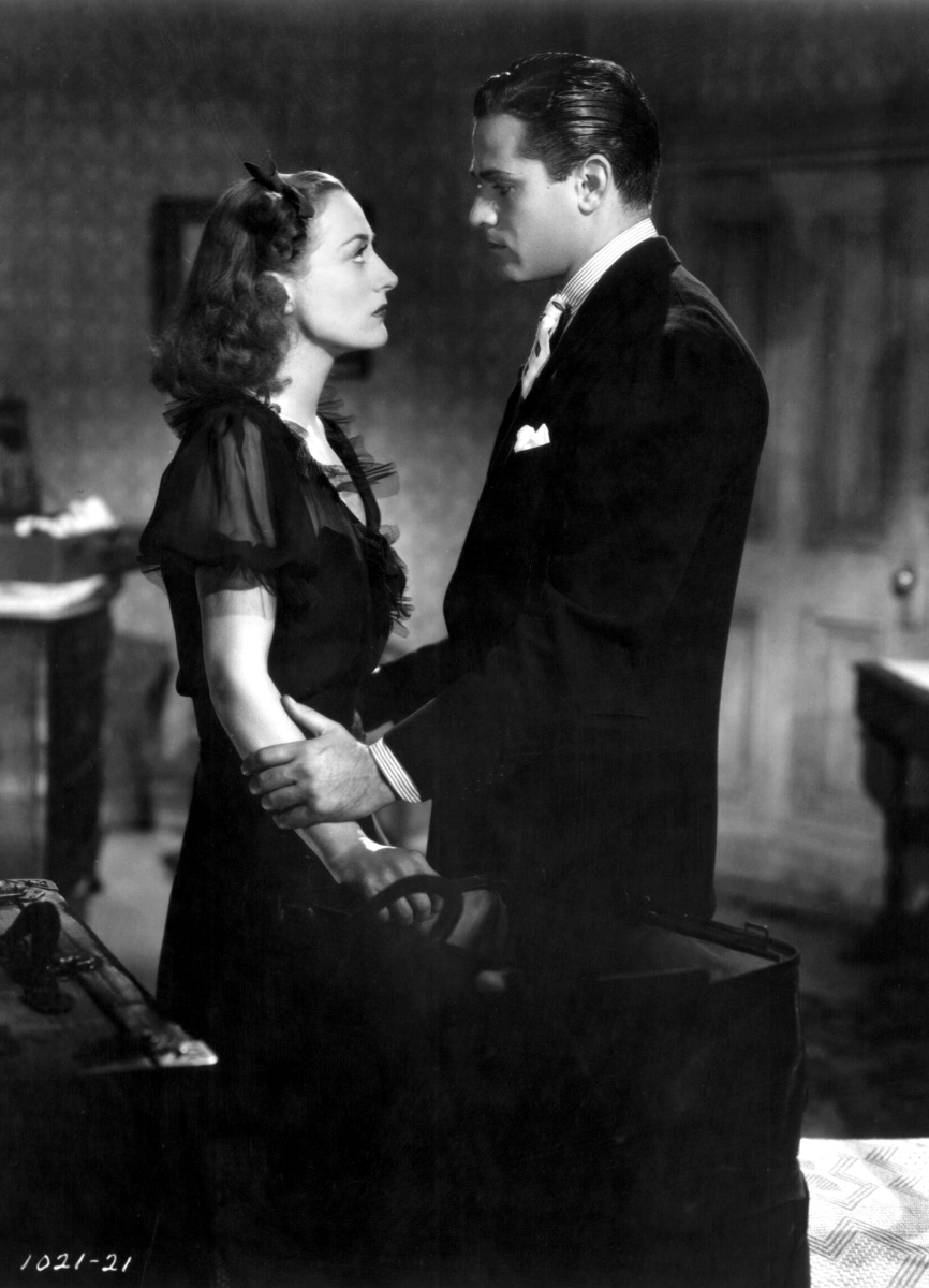 1938. 'Mannequin' film still with Alan Curtis.