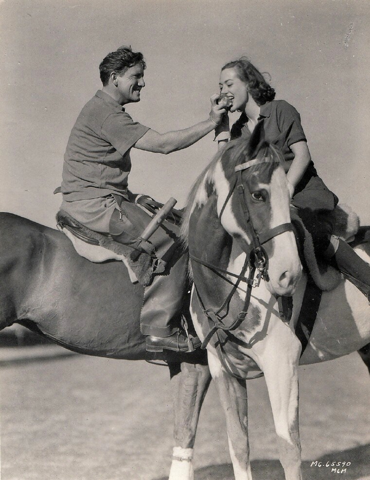 February 1938 at the Santa Monica Polo Club with Spencer Tracy.