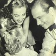 On the set with Melvyn Douglas and niece Joanie.