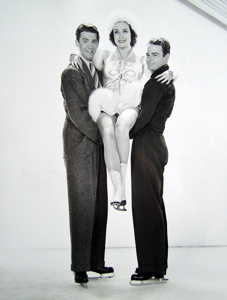 Publicity for 'Ice Follies of 1939' with James Stewart and Lew Ayres.