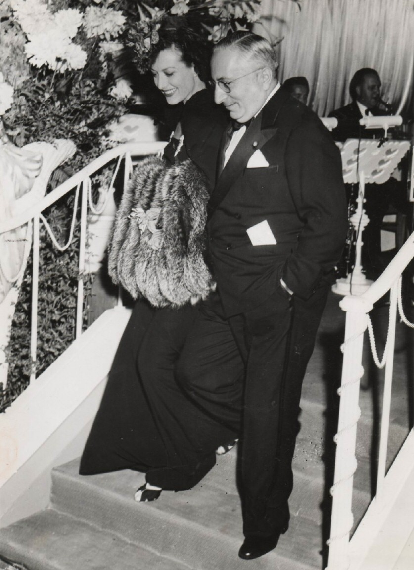 September 1939. At the premiere of 'The Women,' with Louis B. Mayer.