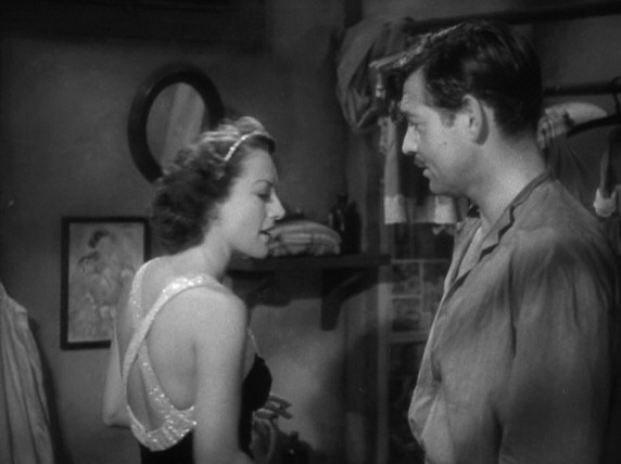 1940. 'Strange Cargo' screen shot with Clark Gable.