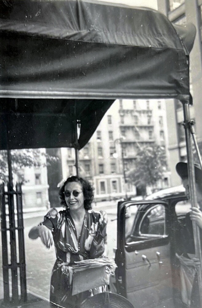 Circa 1939. Shot by secretary Betty Barker outside Joan's Manhattan apartment.