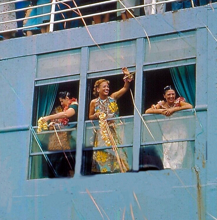 1946. Joan aboardship in Hawaii.