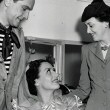 1940. On the set of 'Susan and God' with Fredric March and his wife, actress Florence Eldridge.