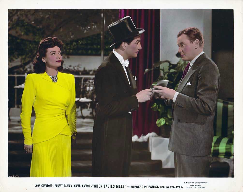 1941. 'When Ladies Meet.'  Colorized lobby card.