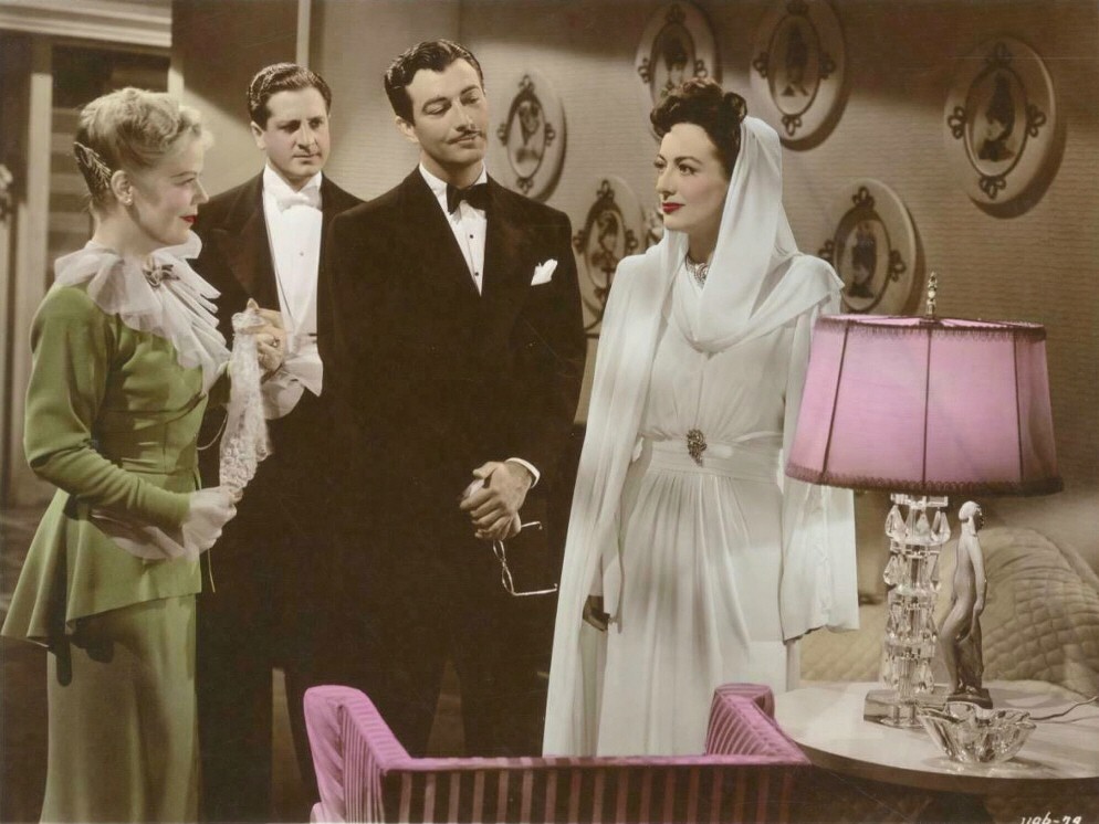 1941. Original colorization of 'When Ladies Meet' film still.