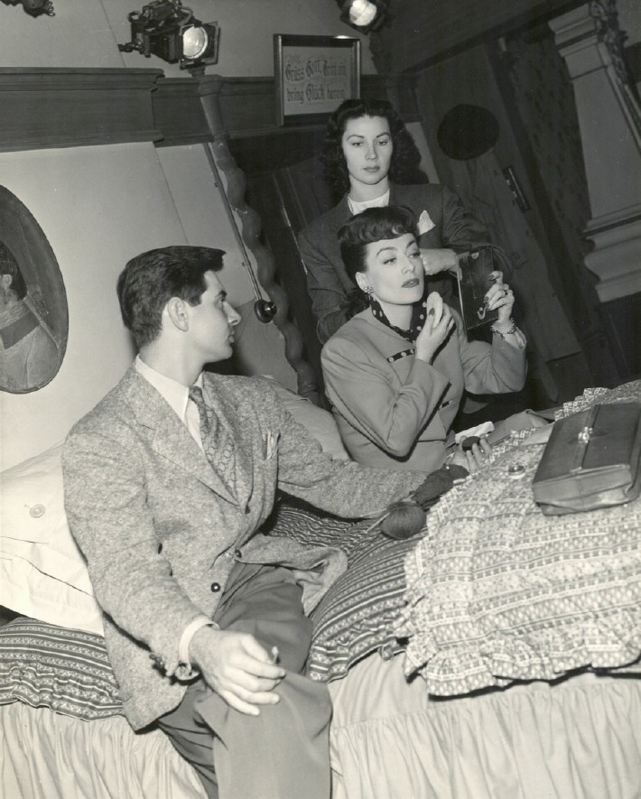 1943. On the set of 'Above Suspicion.'