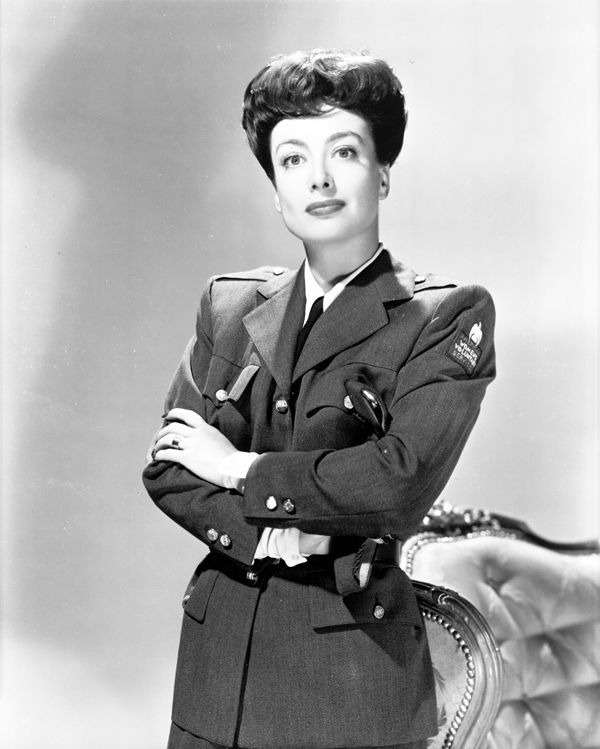 1943 publicity in her American Women's Volunteer Services uniform.