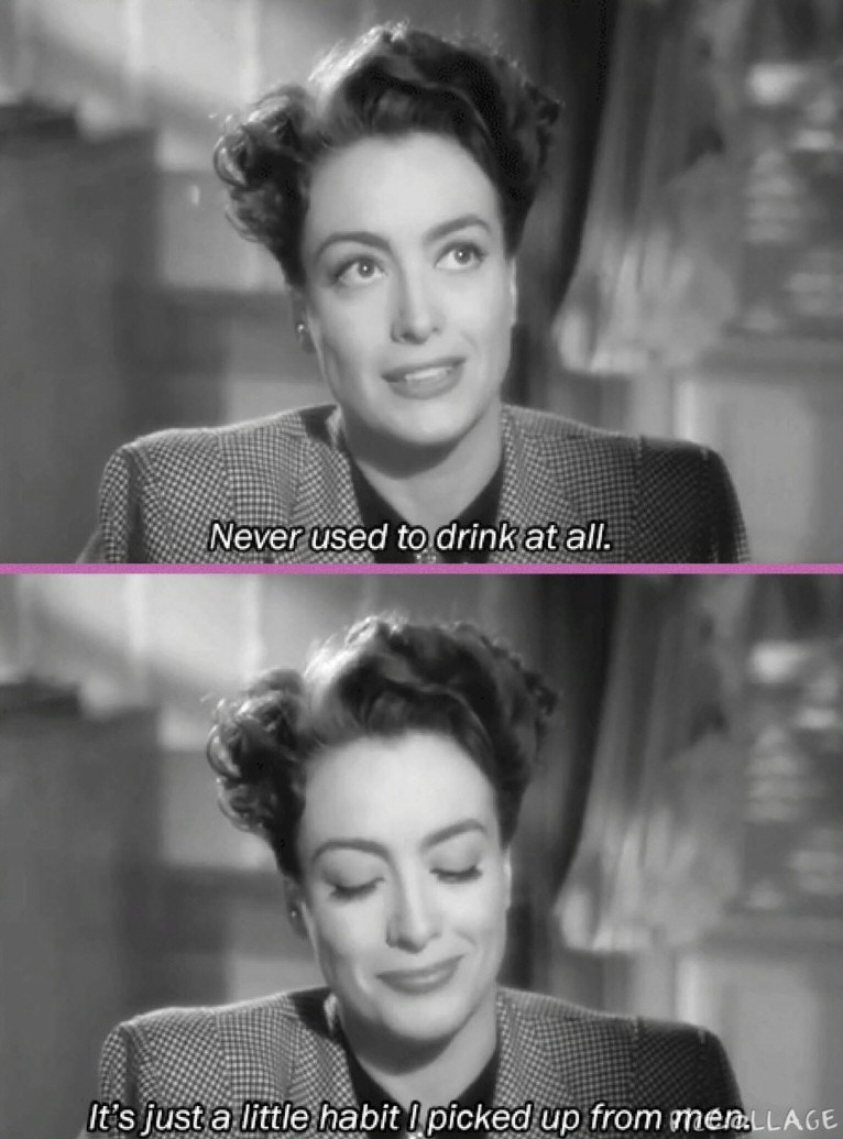 1945. Two screen shots from 'Mildred Pierce.'