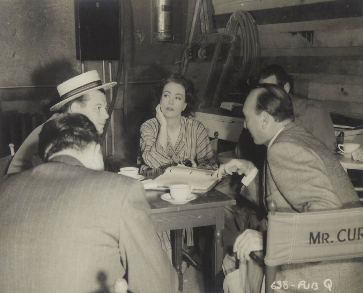 1945. On the set of 'Mildred Pierce.'