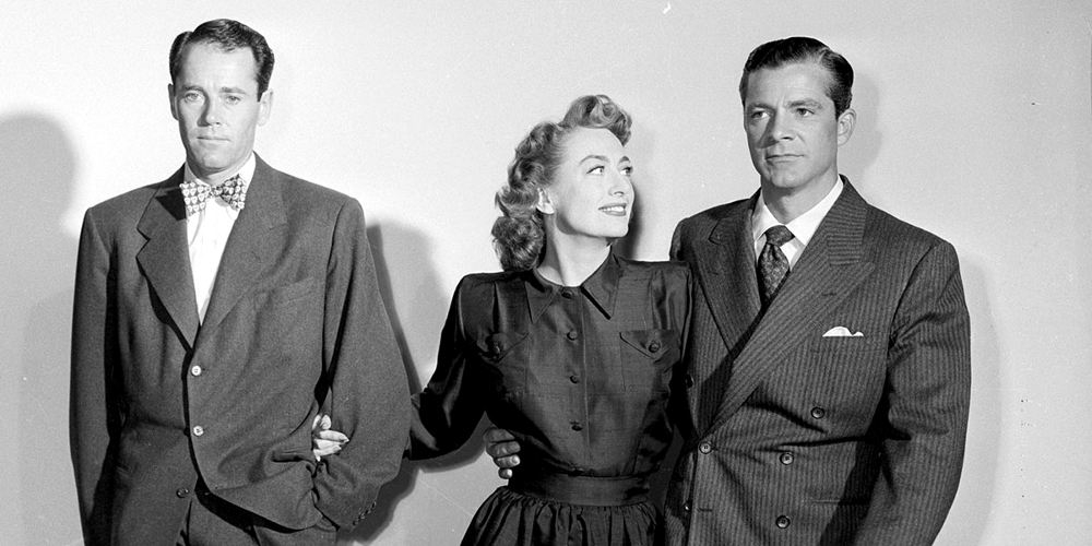 1947. 'Daisy Kenyon' publicity. With Henry Fonda and Dana Andrews.