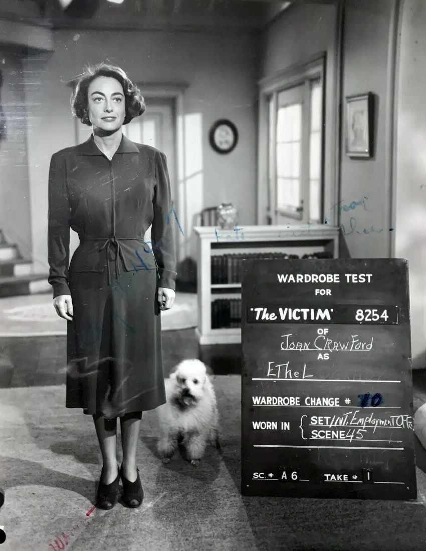 1950. 'Damned Don't Cry' wardrobe test.