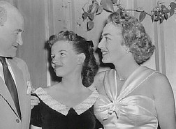 1950. Joan with goddaughter Joan Evans and unknown.