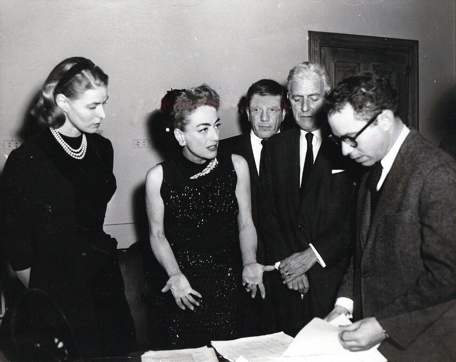 January 1957. With Ingrid Bergman at the NY Film Critics Circle Awards at Sardi's.