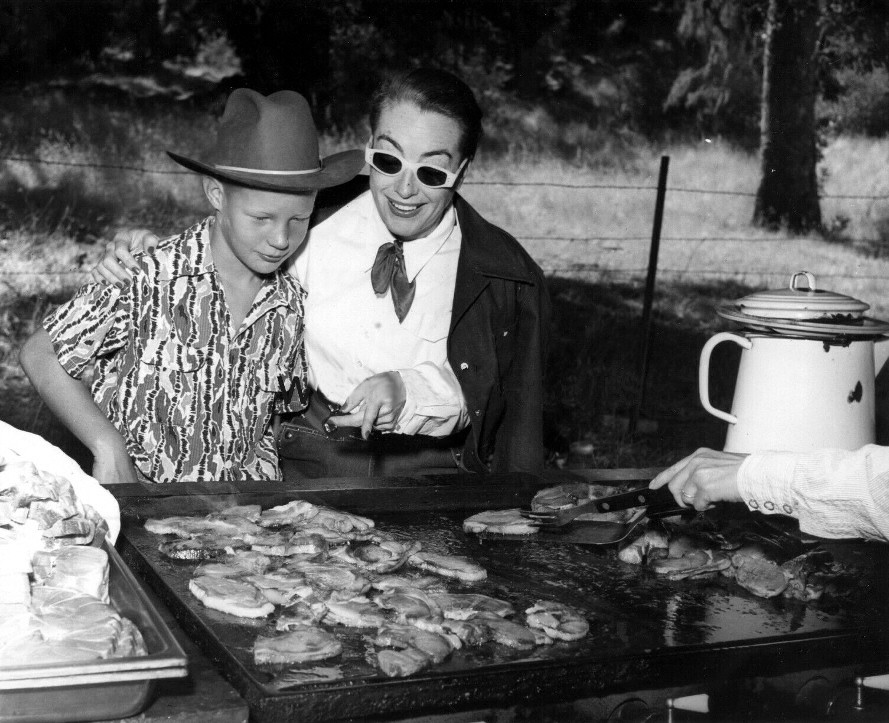 1953. At cookout with Christopher. Shot by Len Weissman.