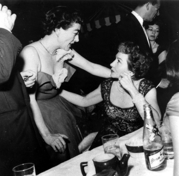 April 1954 with Claudette Colbert at Romanoff's.