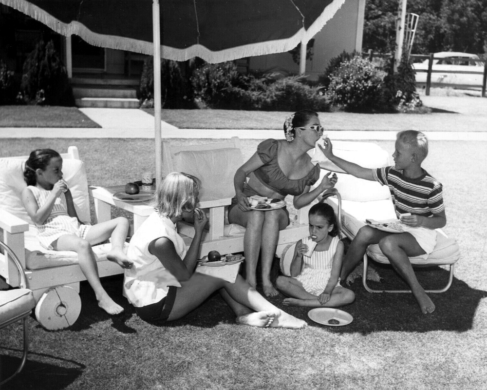 1953. At home with the kids. Shot by Len Weissman.