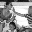 1953 at home with the kids. Shot by Len Weissman.