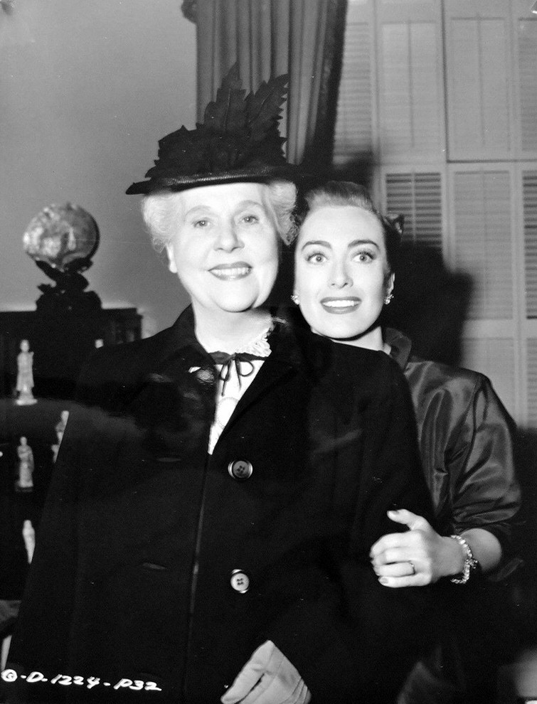 1950. On the set of 'Harriet Craig' with Viola Roache.